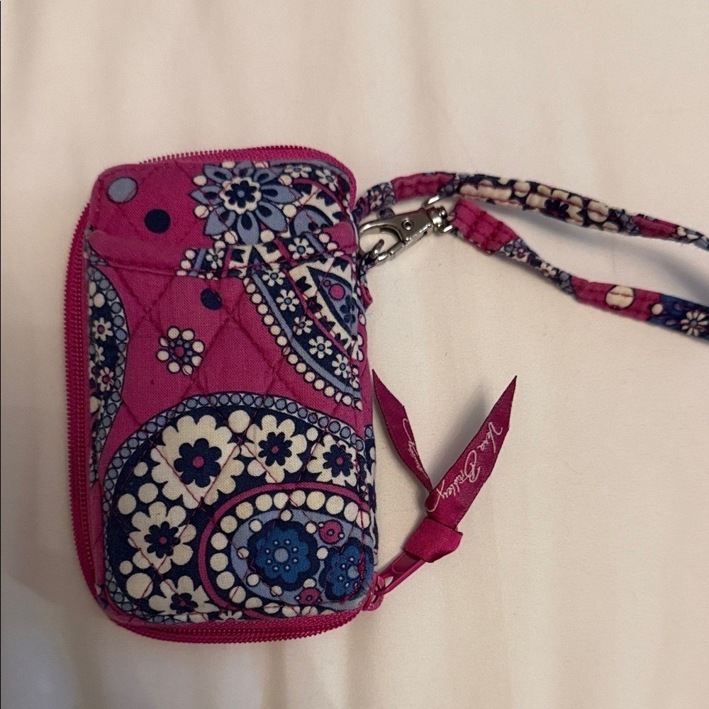 Vera Bradley Quilted Cotton Wristlet Wallet Boysenberry with ID Window